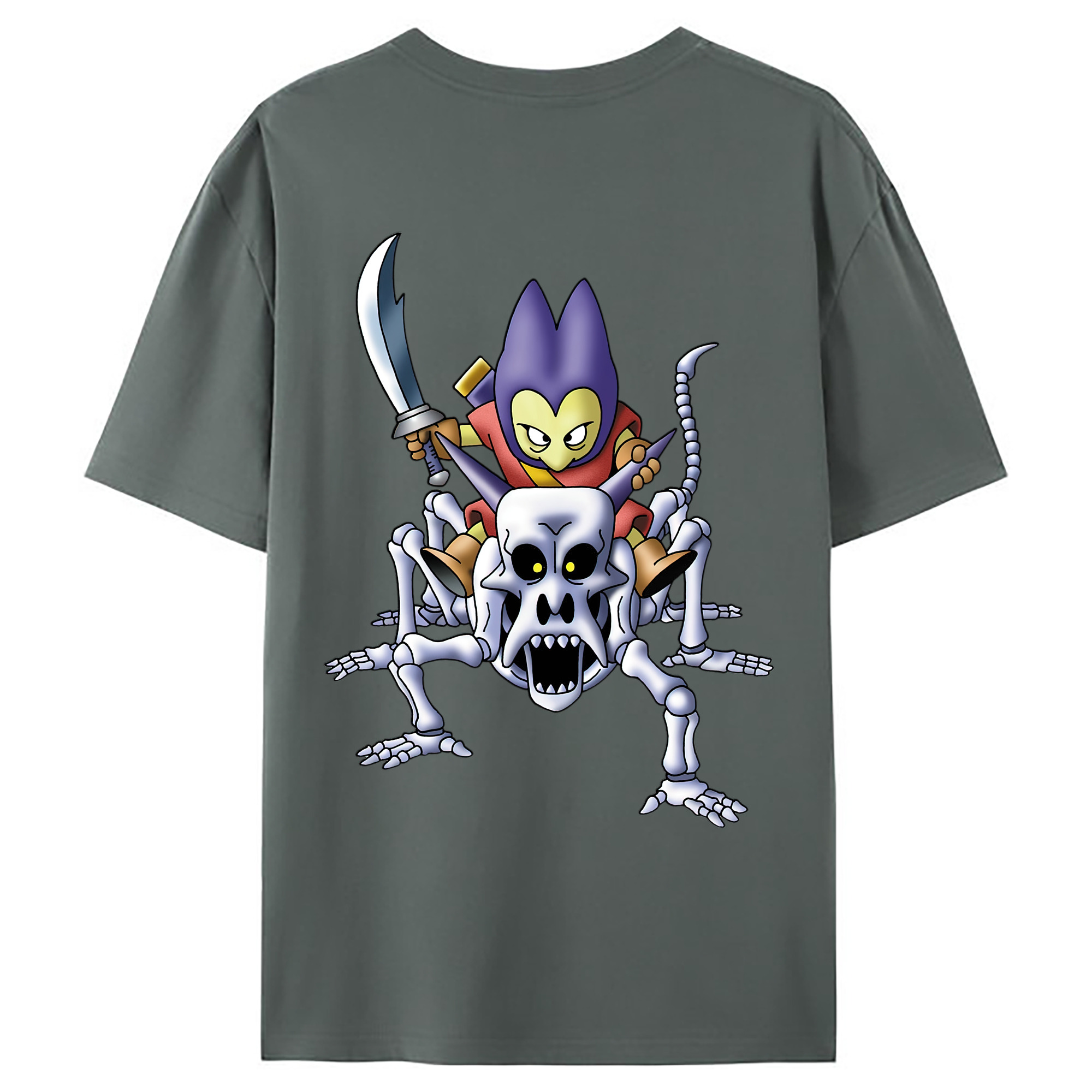 （画像用） ドラゴンクエスト Doragon Kuesuto Dragon Quest 綿100％ メンズ半袖Tシャツ（バックプリント） 通気性